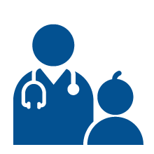 A person with a stethoscope and a child
