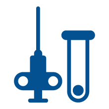 A syringe and test tube